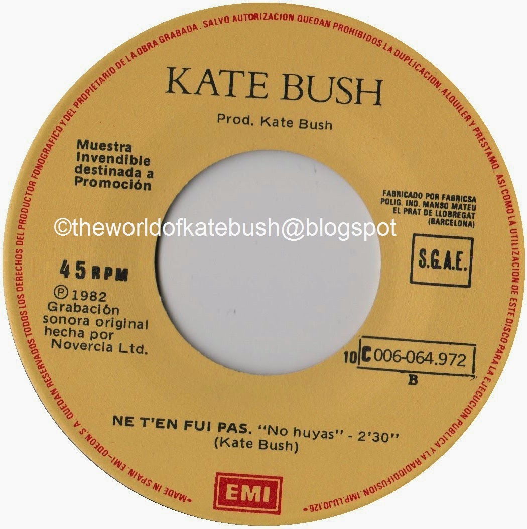 THE WORLD OF KATE BUSH Suspended In Gaffa Spanish 7" Single