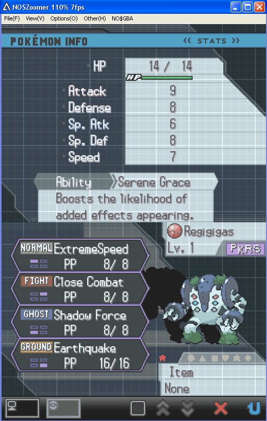 Pokemon AR Code Regigigas Action Replay Code