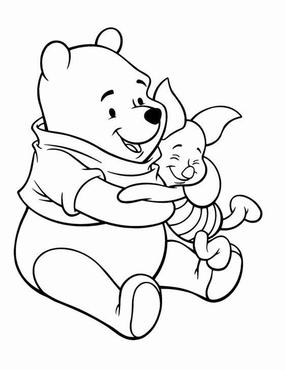 Tranh cho bé tô màu gấu Pooh 9