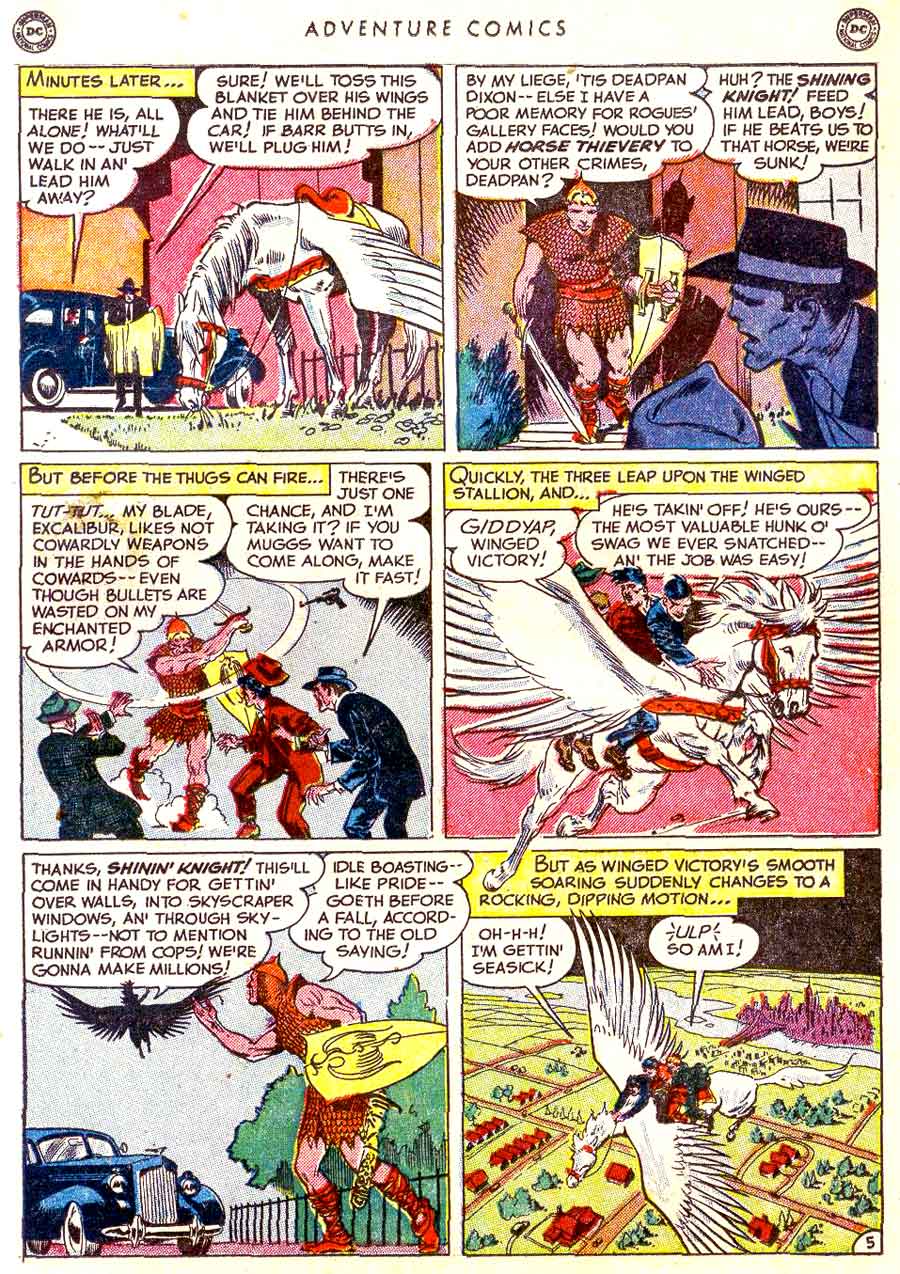Frank Frazetta golden age 1950s dc shining knight comic book page art - Adventure Comics #161