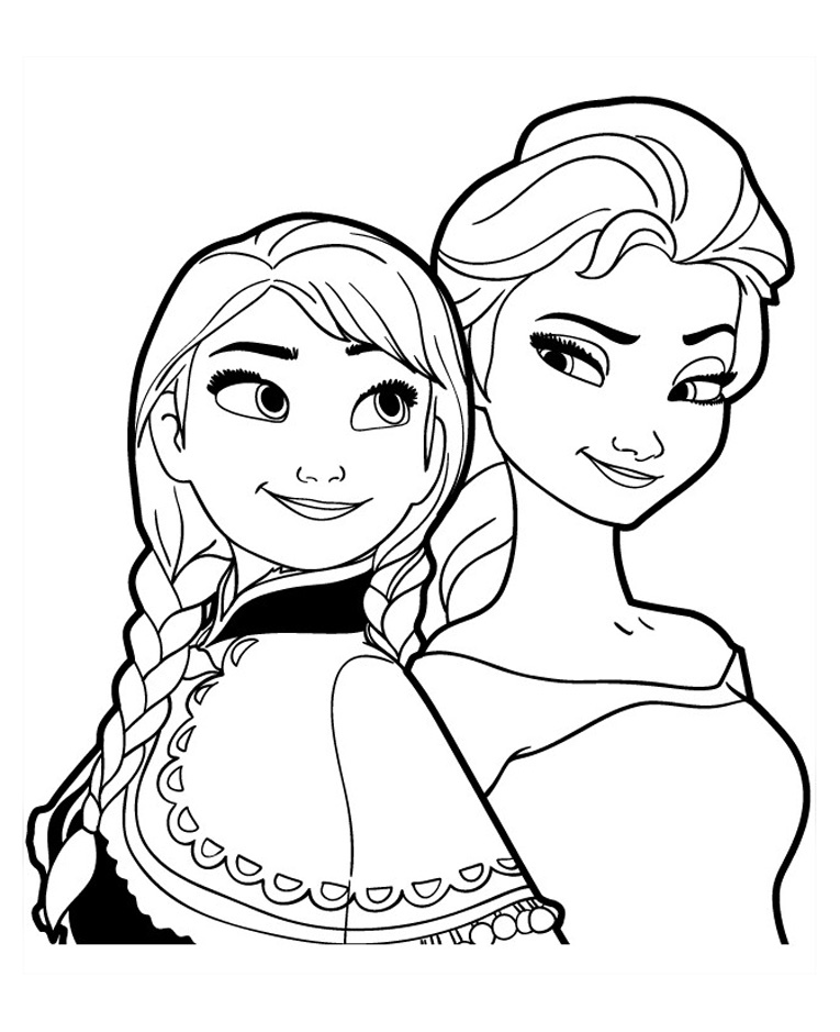 Tranh tô màu Elsa và Anna 07