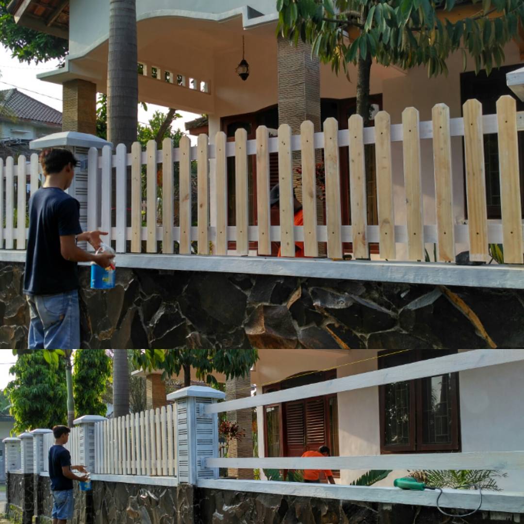 Gambar Pagar Rumah  Dari Kayu  Palet  Desain Rumah 