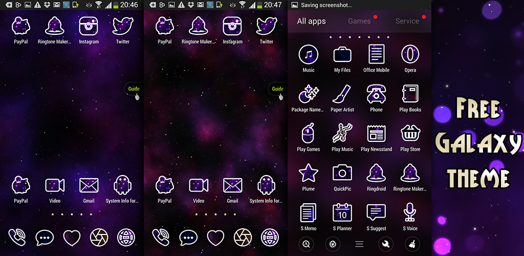 Free Galaxy Icon Pack for Launchers - xvioletroses - Cute Phone Themes