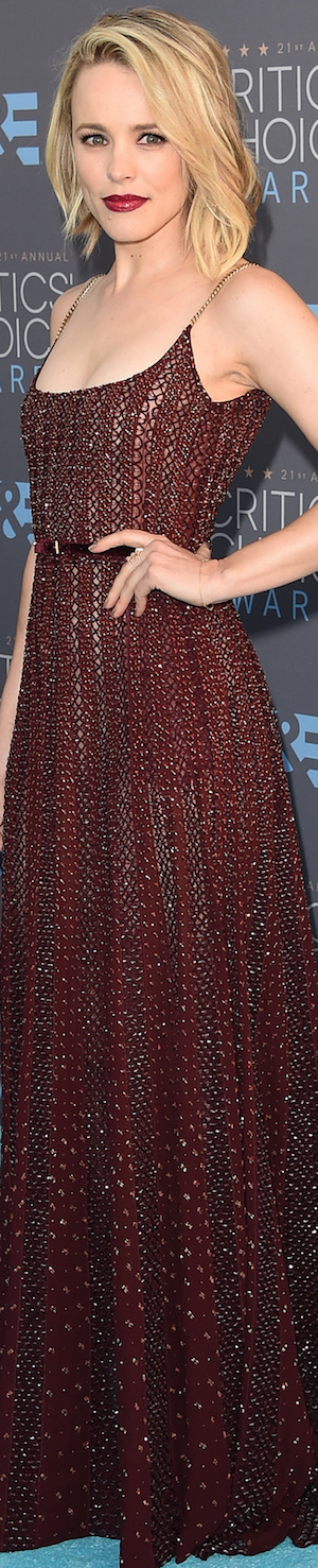 Rachel McAdams in Elie Saab  2016 Critics' Choice Awards