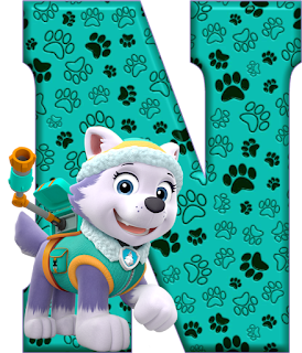 Alfabeto de Everest de Paw Patrol. Alphabet with Everest of Paw Patrol. 