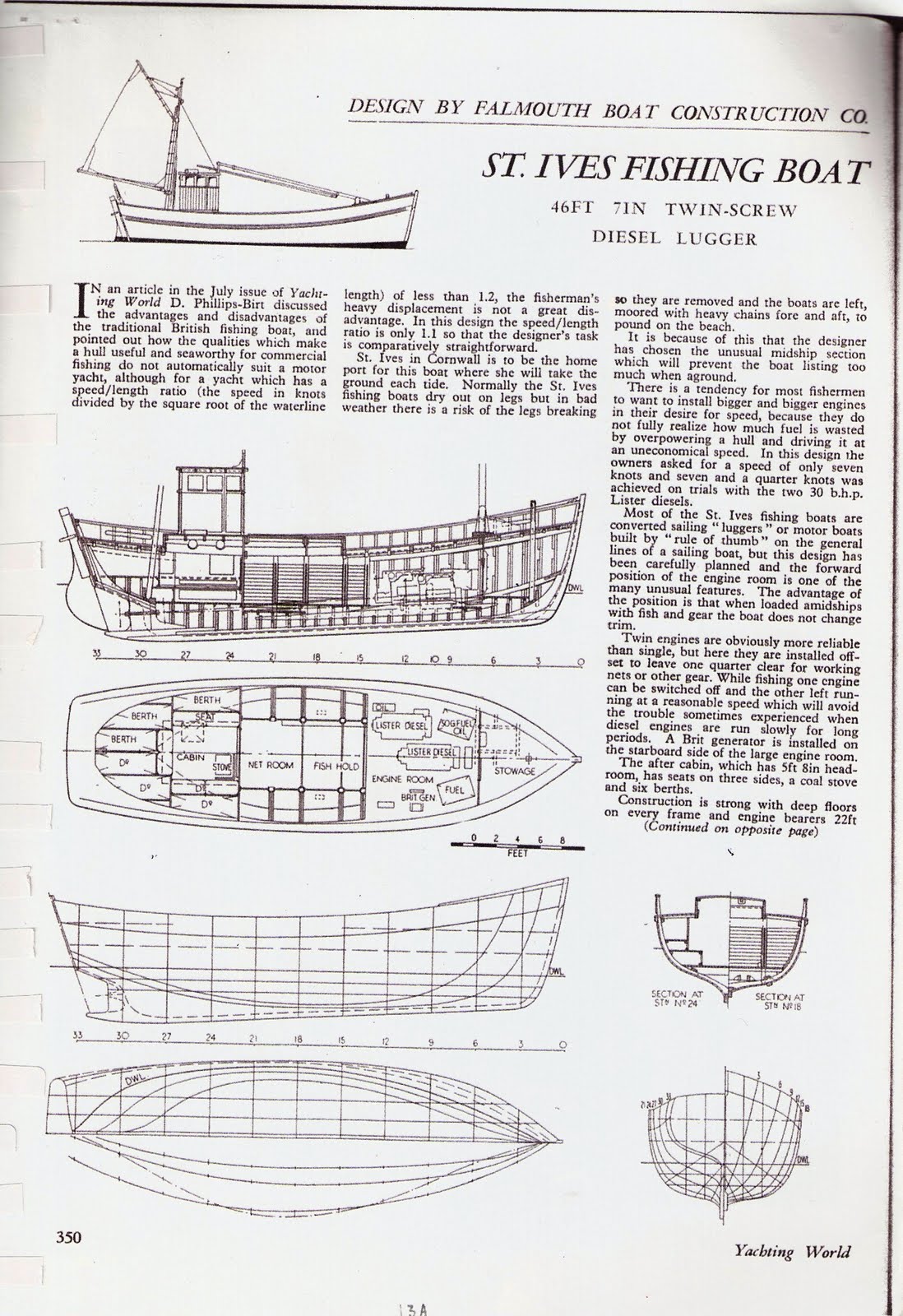  the magazine Yachting Monthly published line drawings of the boat