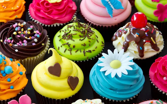 Cupcakes in diverse kleuren