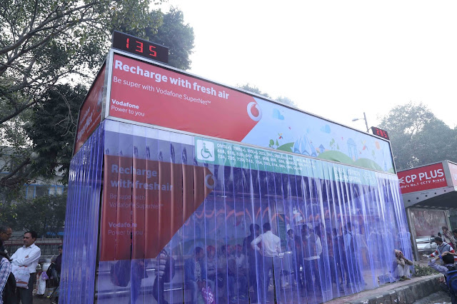 VODAFONE LAUNCHES AIR PURIFYING BUS SHELTER AT SAFDARJUNG #besuper 