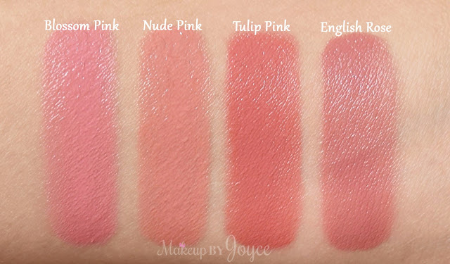 Burberry Nude Pink No.05 Tulip Pink No.09 Kisses Lipstick Swatches
