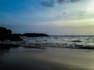 Beach Atmosphere With The Sea Rocks In The Evening At Batu Bolong Beach, Canggu Village, Badung, Bali, Indonesia