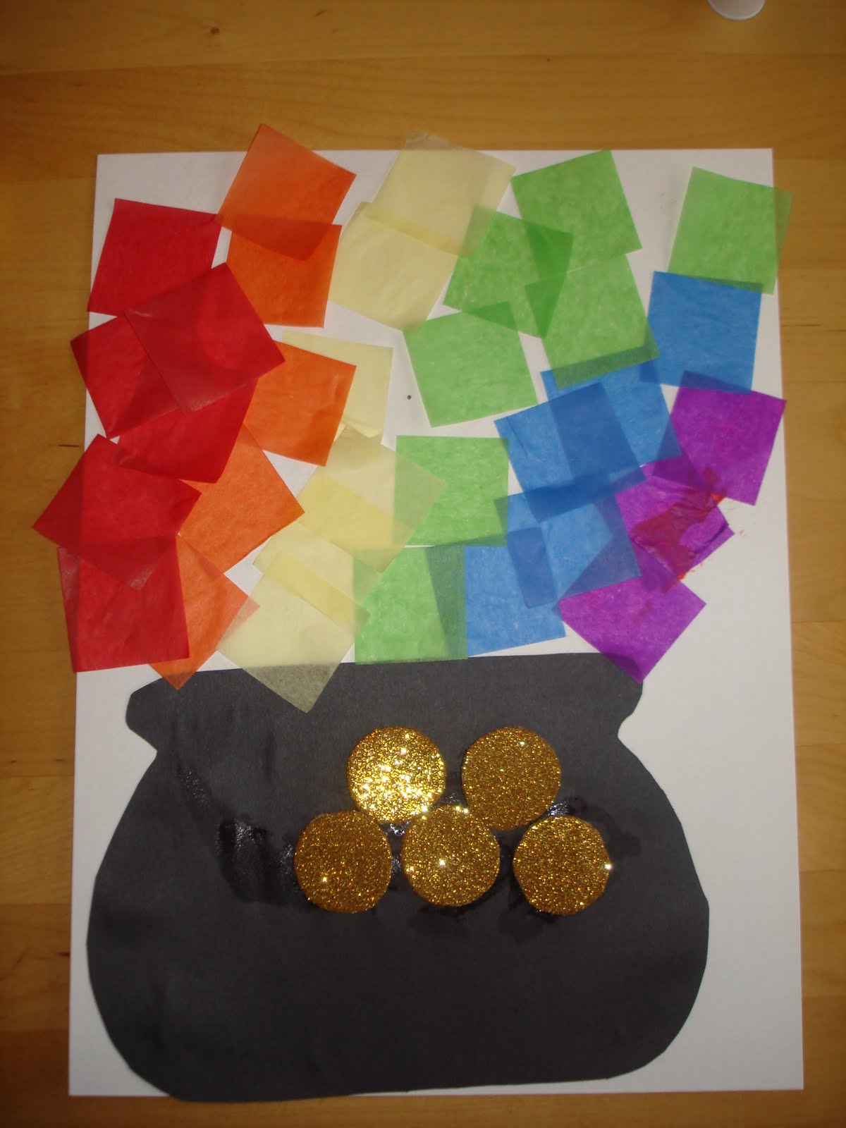 Preschool Crafts For Kids St Patrick s Day Tissue Rainbow Pot Of