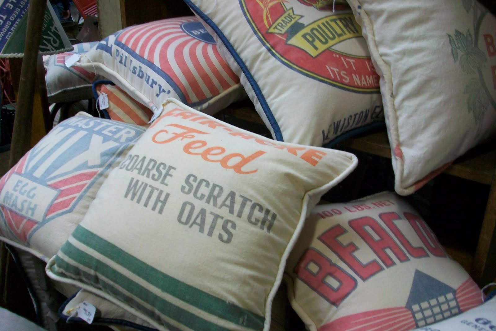 From Nature to Home Feed sack pillows, Junk Bonanza, Creative