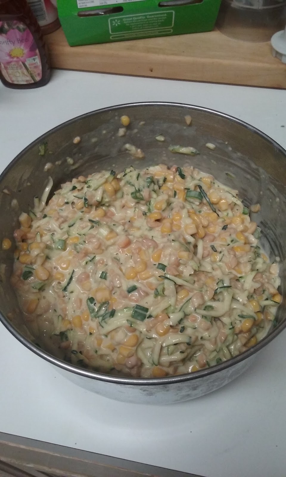 Corn, Zucchini, Chickpea Fritters