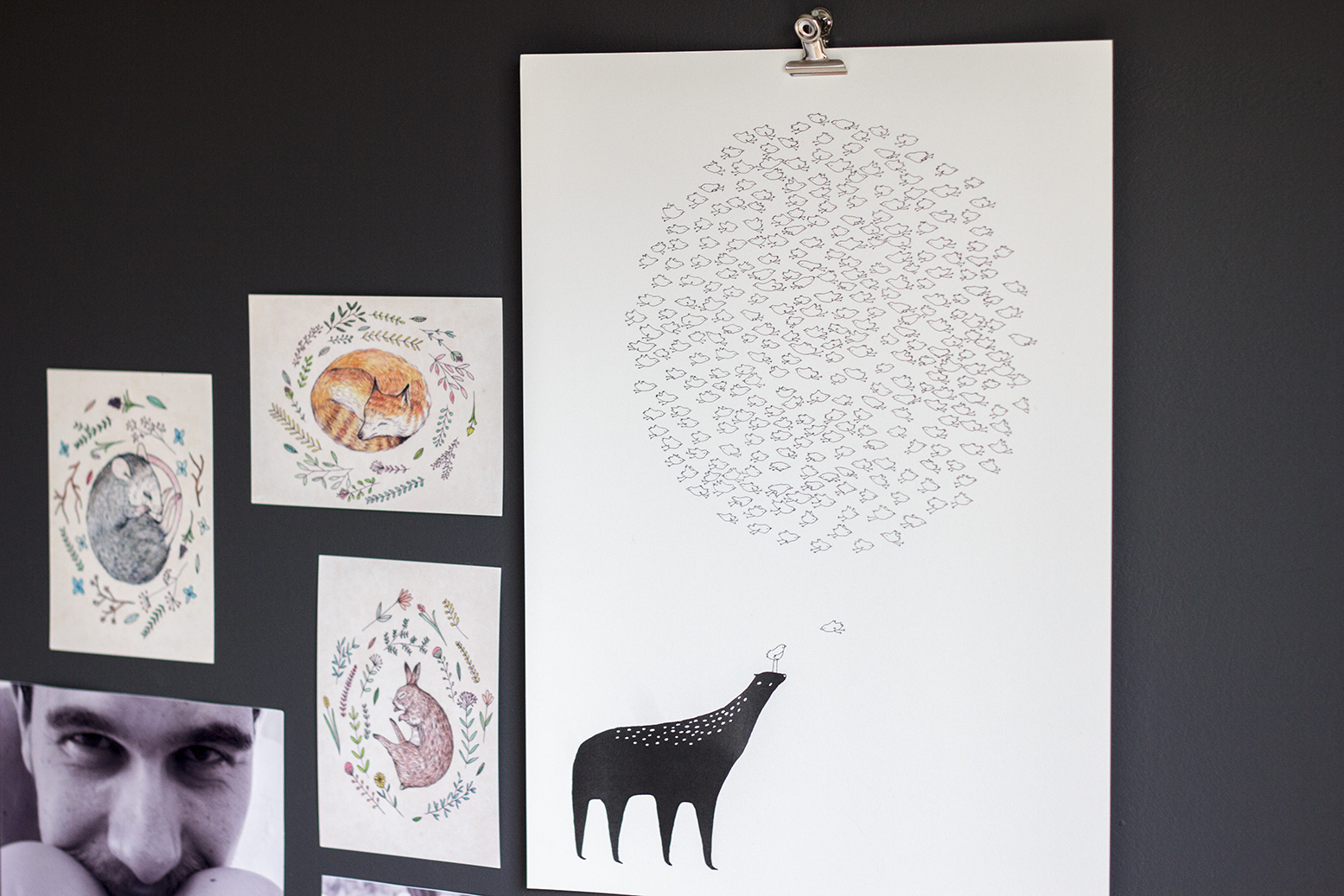 Majasbok bird cloud print Majasbok bird cloud print