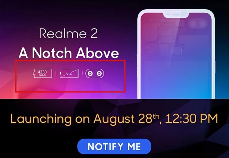 Realme 2 Set to Launch with 19:9 Display, SD 450, and 42350mAh Battery