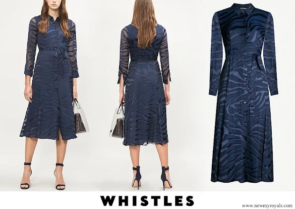 Princess Eugenie wore WHISTLES Francine devoré zebra-pattern dress