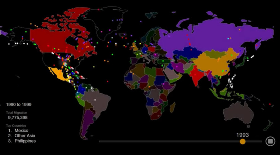 Hypnotic animated map shows 200 years of US immigration in 1 minute (VIDEO)