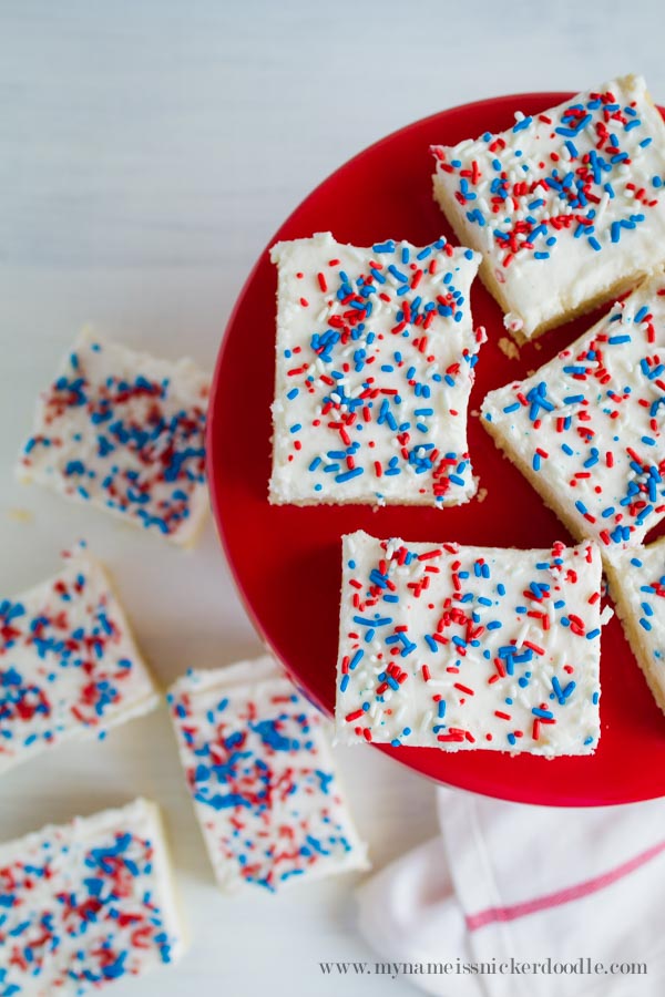 My Name Is Snickerdoodle: Patriotic Sugar Cookie Sprinkle Bars (Happy