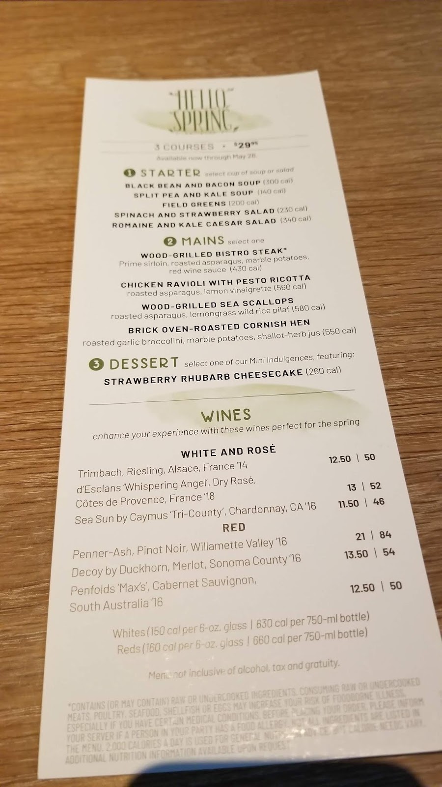 New spring menu at Seasons 52 (Troy, MI) offers delicious flavors and