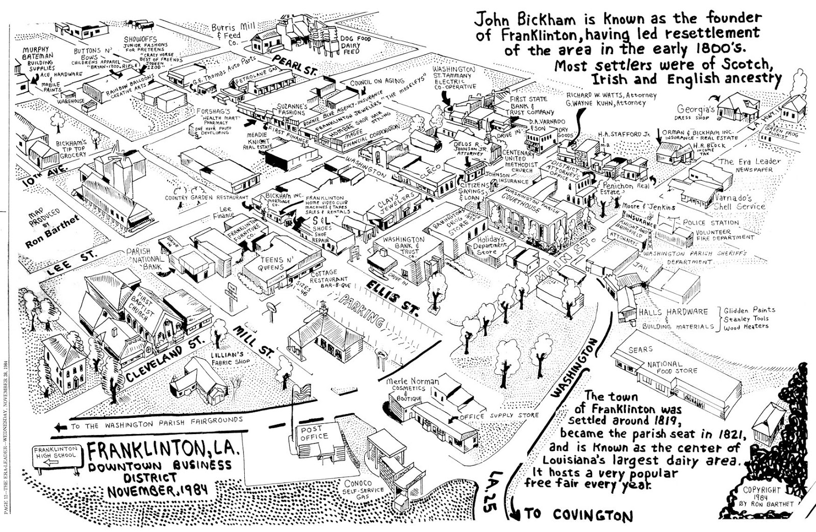 The Barthet Gallery Franklinton Map 1984