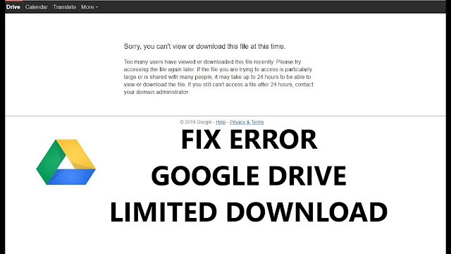 Bypass Google Drive Download Limit (Quota Exceeded)Error