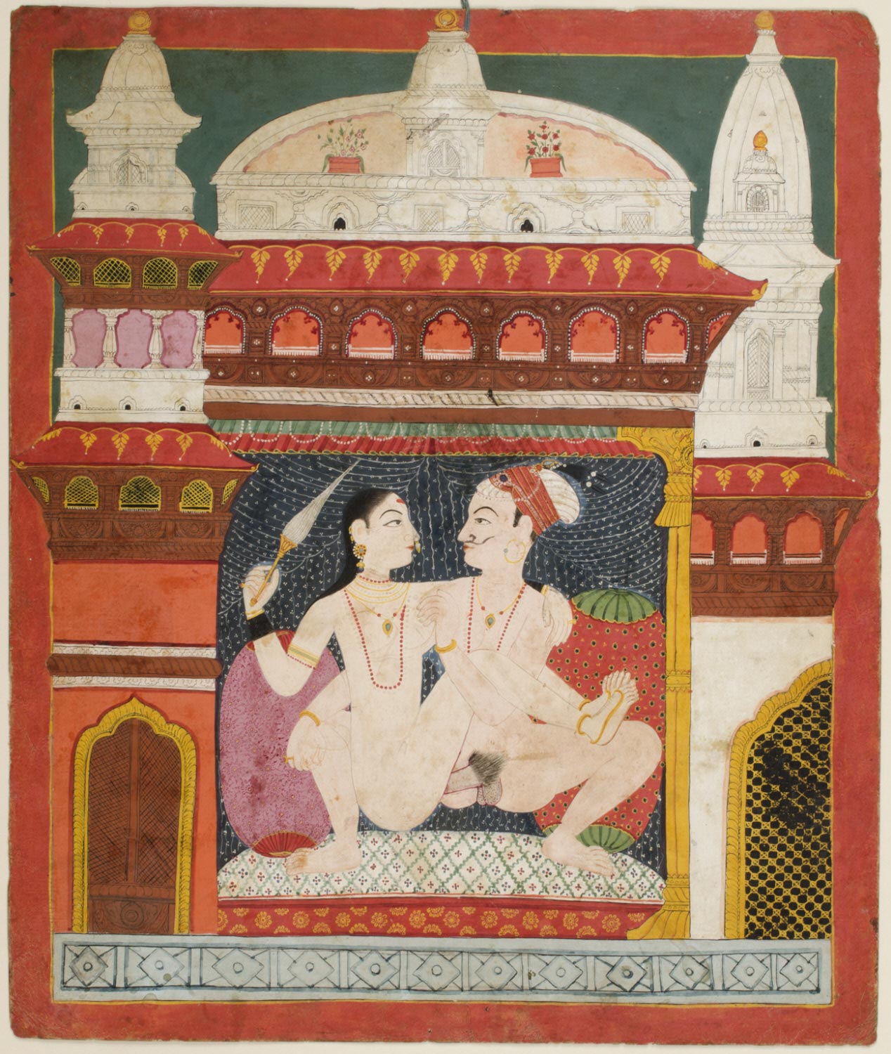 Kumari and King in Lovemaking Position - Nepal (Probably Bhaktapur), Late 18th Century