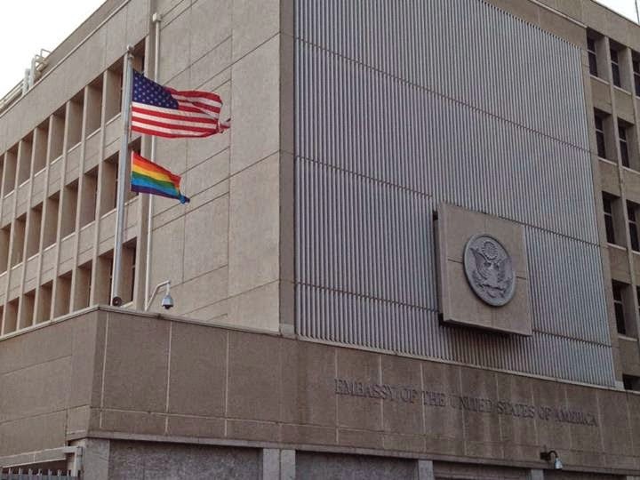 Advent Messenger Us Embassy Raises Gay Flag Next To American Flag