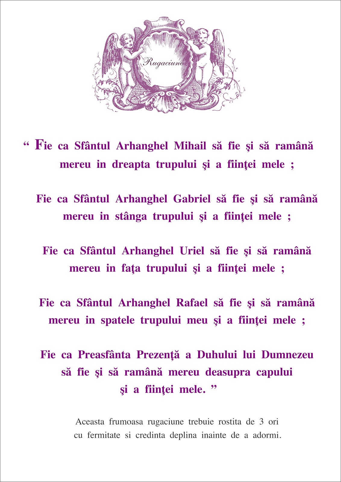 Rugaciune Frumoasa Catre Sfintii Arhangheli