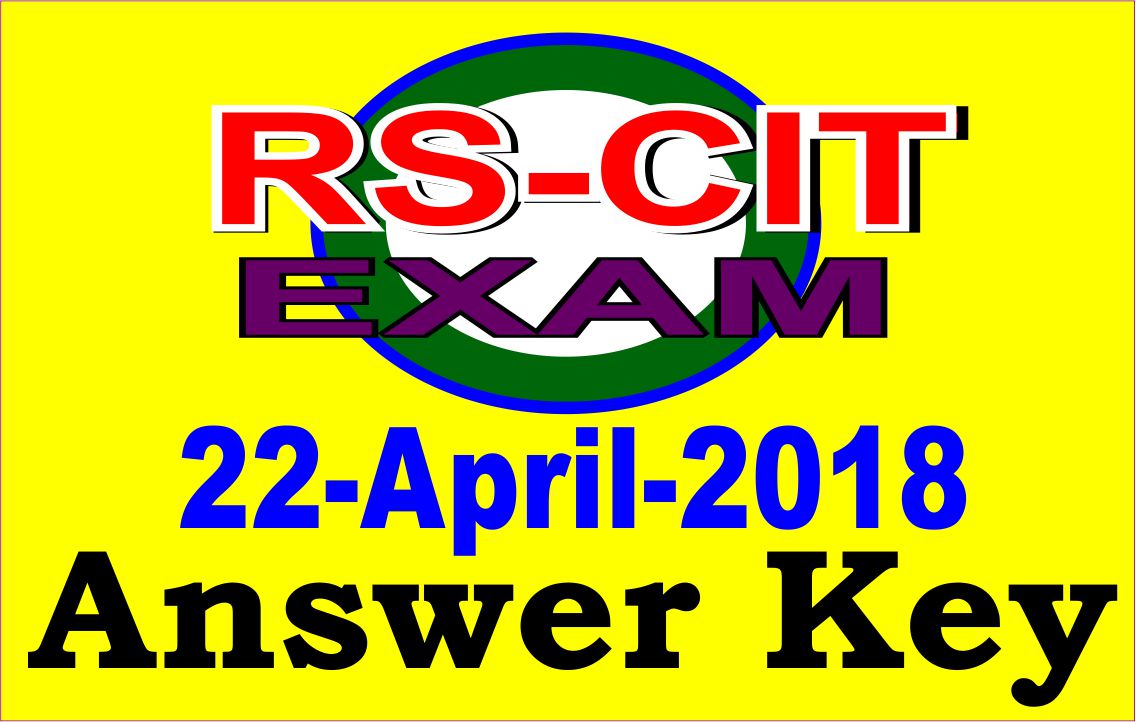 RSCIT Answer key 22 April 2018 » Career Computer Education