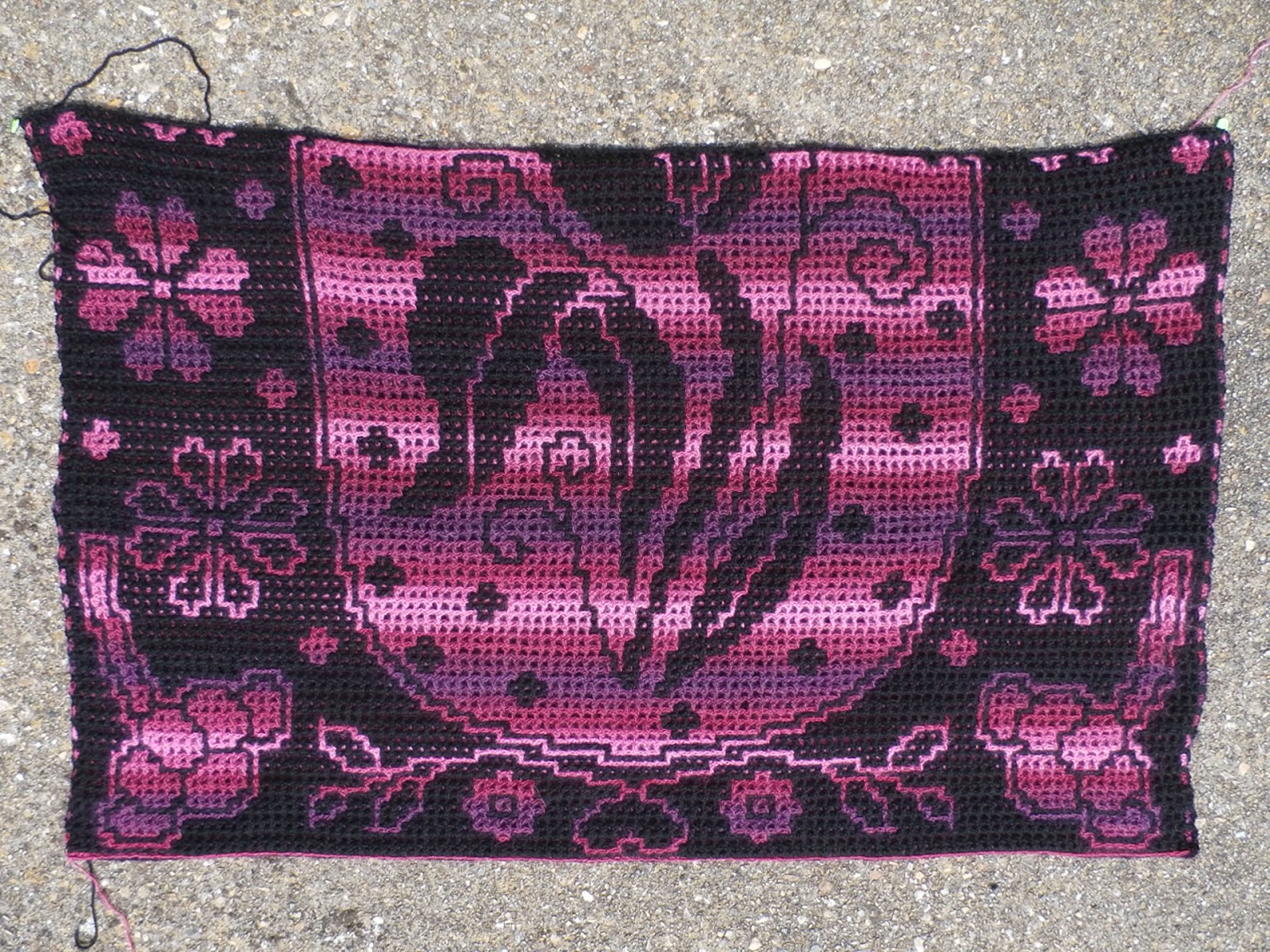 Dark Kitty Crafts Locking filet crochet Floral elegance