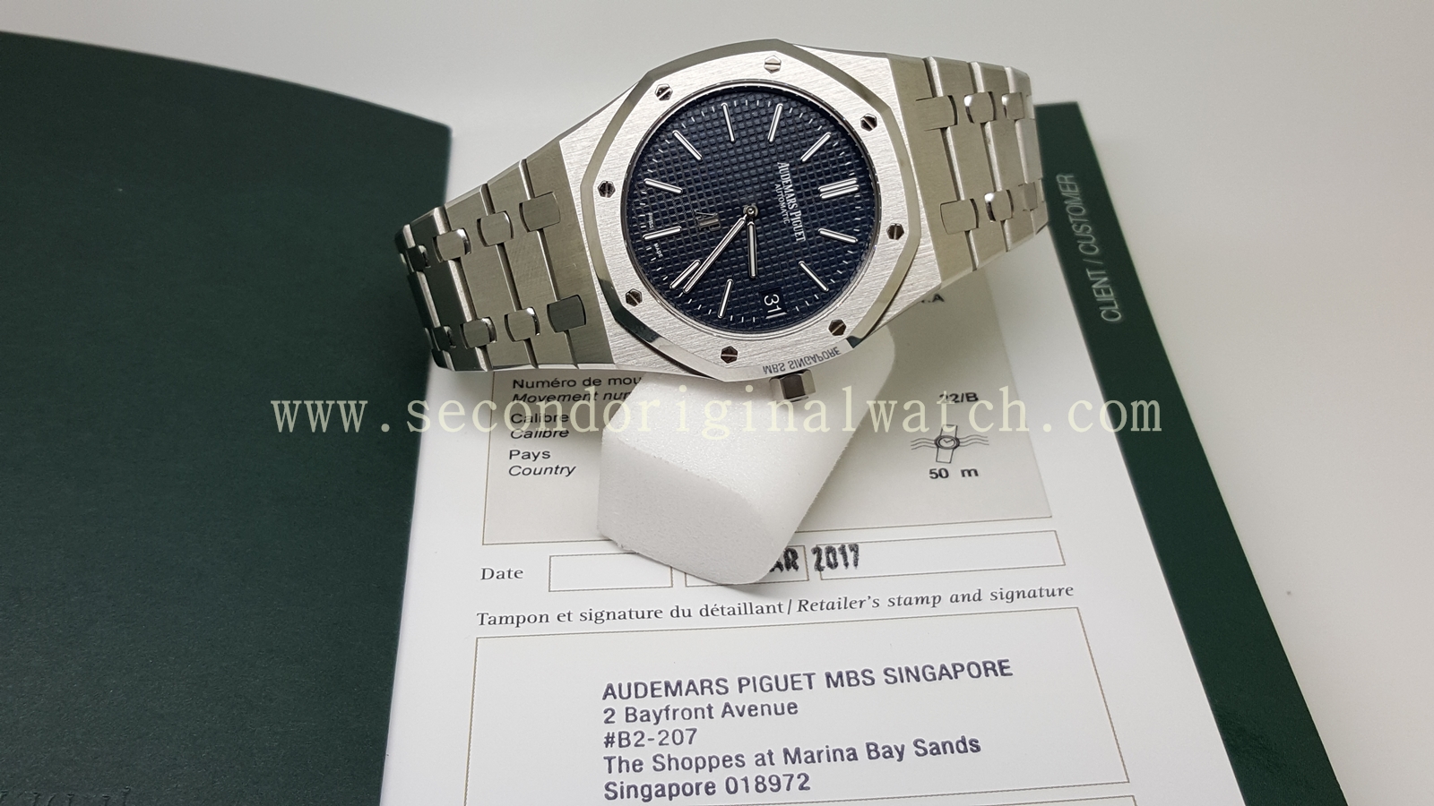Jual Jam Tangan Second Original Tarik Tunai Kartu Kredit Sold Audemars Piguet Royal Oak 39mm Blue Dial Ap15202st 2017