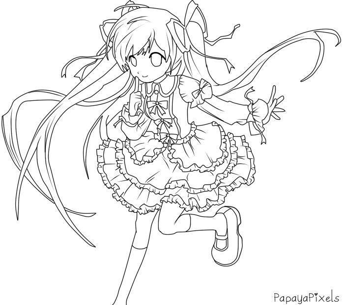manga cat girl coloring pages - photo #30