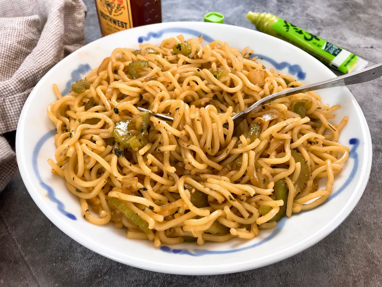 Honey Teriyaki Noodles with Wasabi
