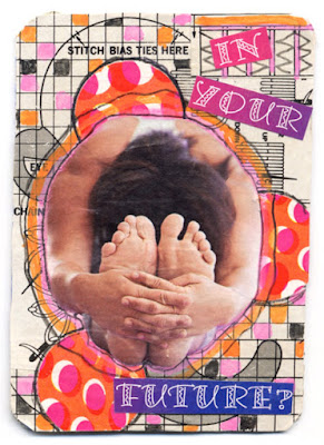 paper collage artist trading card