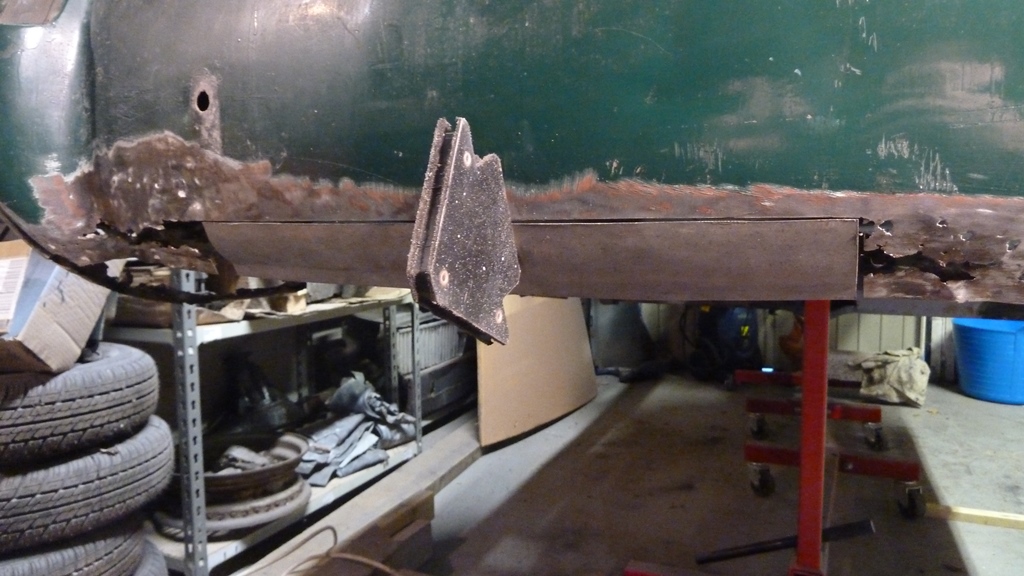 MG Midget 1965 MKII Restoration Project Lower Rear Panel Repair Continued