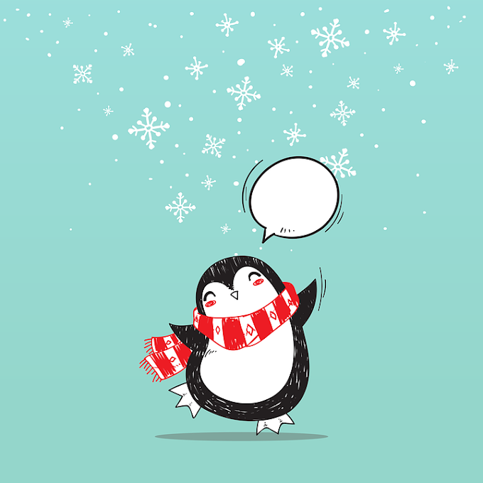 Penguin christmas background free vector