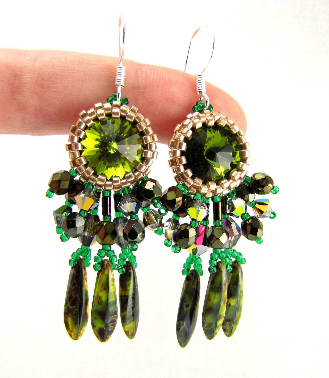 To Bead Or Not To Bead What A Question: Olive Green Fringe Earrings
