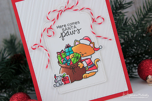 Santa Paws Christmas Card by Juliana Michaels featuring Santa Paws Newton Stamp Set by Newton's Nook Designs