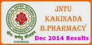 JNTU Kakinada B.Pharmacy Reg Supply Dec 2014 Results