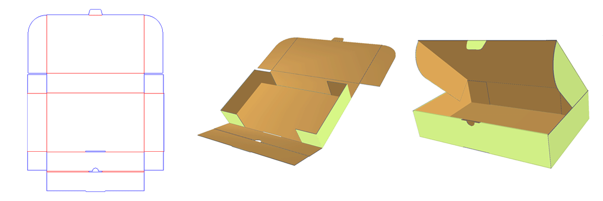 Download Packmage corrugated and folding carton box packaging design software: pizza box