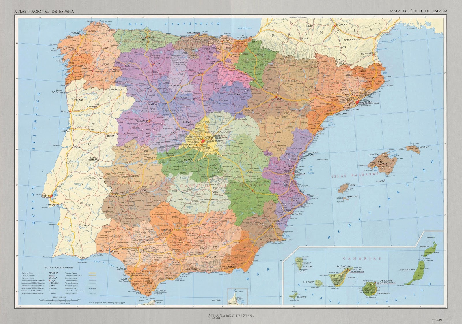 Политическая карта испании