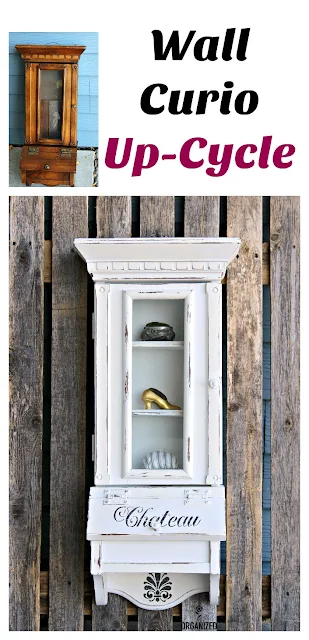 French Style Upcycle of a Thrifted Wall Curio #chalkpaint #stencil