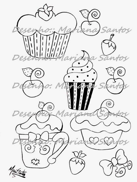 desenhos de cupcakes para pintar