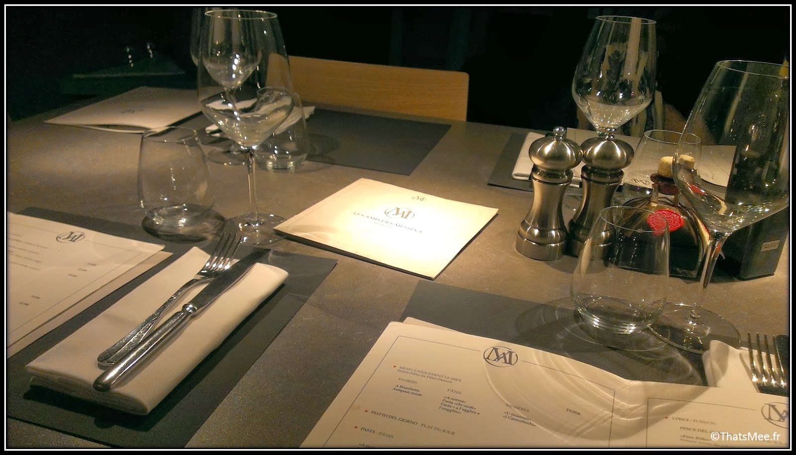 restaurant italien Les Amis de Messina Paris 12ème spécialités Sicile sicilienne tables Florent Pagny