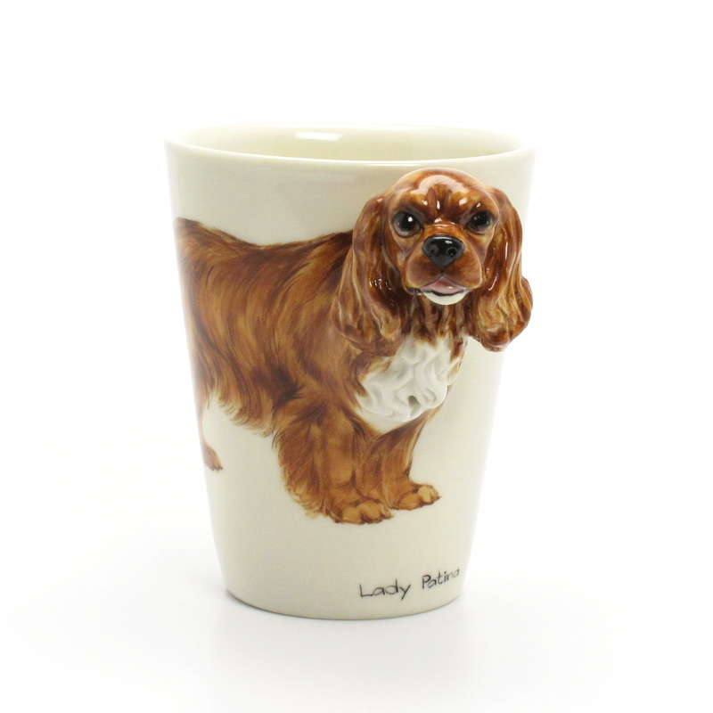 muddymOOd Dog Mugs Custom Sculpt and Paint Cavalier King Charles