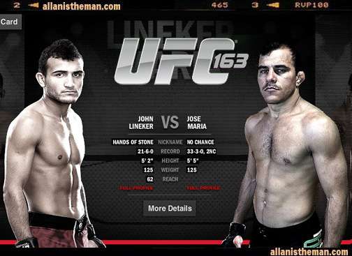 UFC 163: John Lineker vs Jose Maria Replay Video