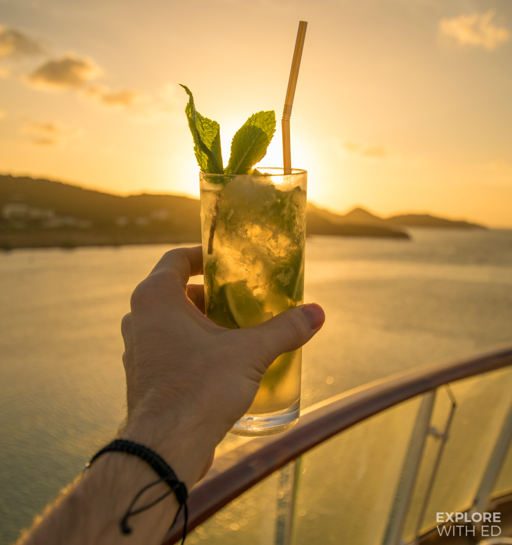 Cocktails at sundown on The Viking Sea
