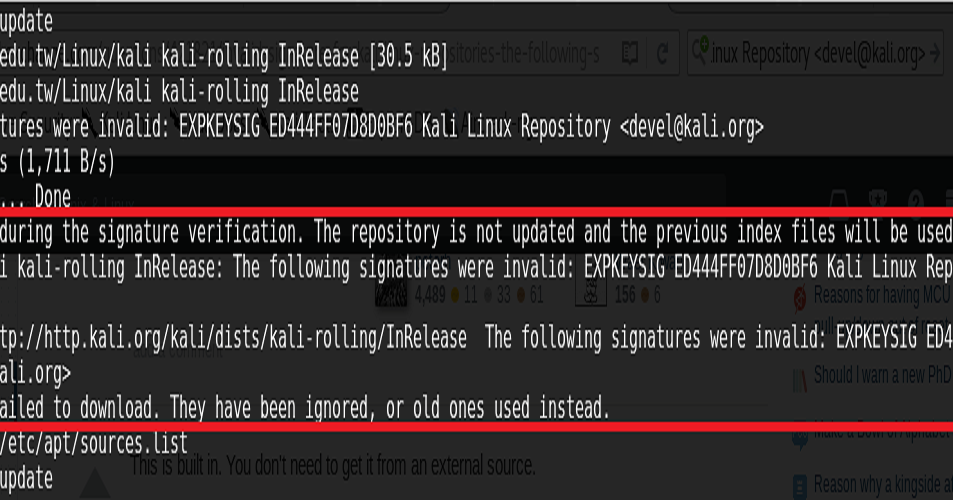 Contains invalid characters. WSL kali Linux. Signature is Invalid перевод. Failed to fetch. Dll Path was Invalid.