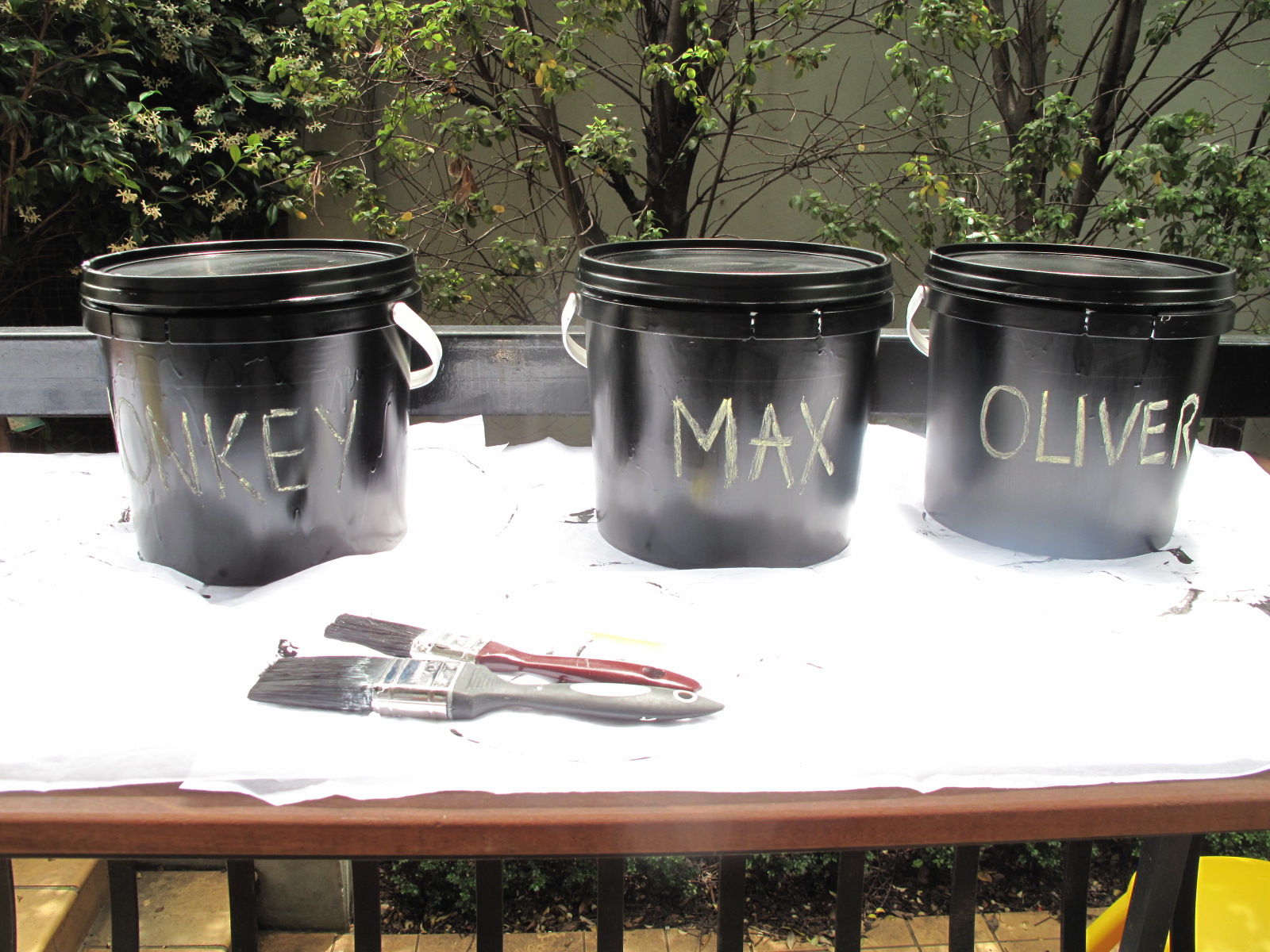 Pirates and Polkadots DIY 3 buckets full