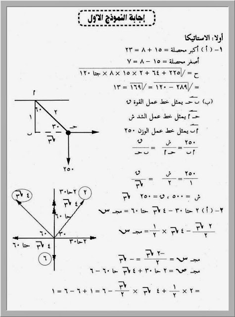 مراجعة ميكانيكا ثالثة ثانوي سهلة وبسيطة -  امتحانات ميكانيكا محلولة لثالثة ثانوي